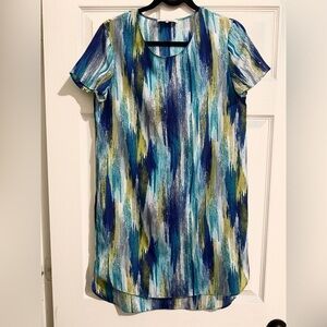 Wayf Blue and Green Abstract Dress